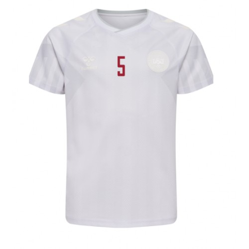 Danmark Joakim Maehle #5 Bortedrakt VM 2022 Kortermet Danmark Joakim Maehle #5 Bortedrakt VM 2022 Kortermet